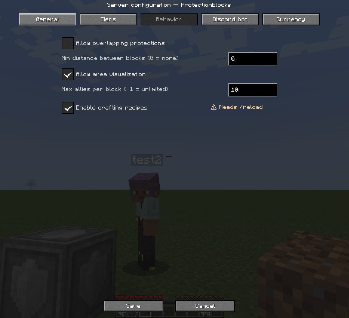 Behavior tab